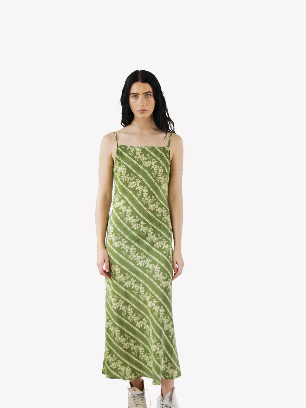 Arielle Slip Dress — Olive, view 3
