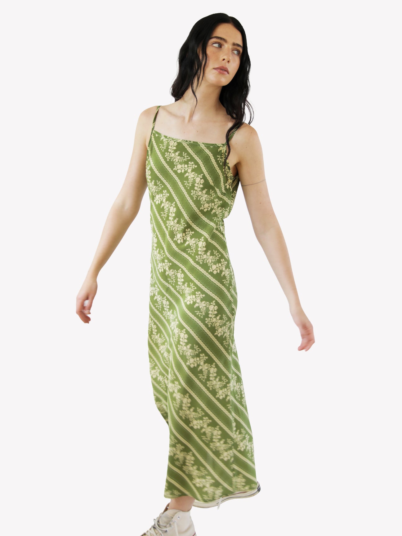 Arielle Slip Dress — Olive, view 2