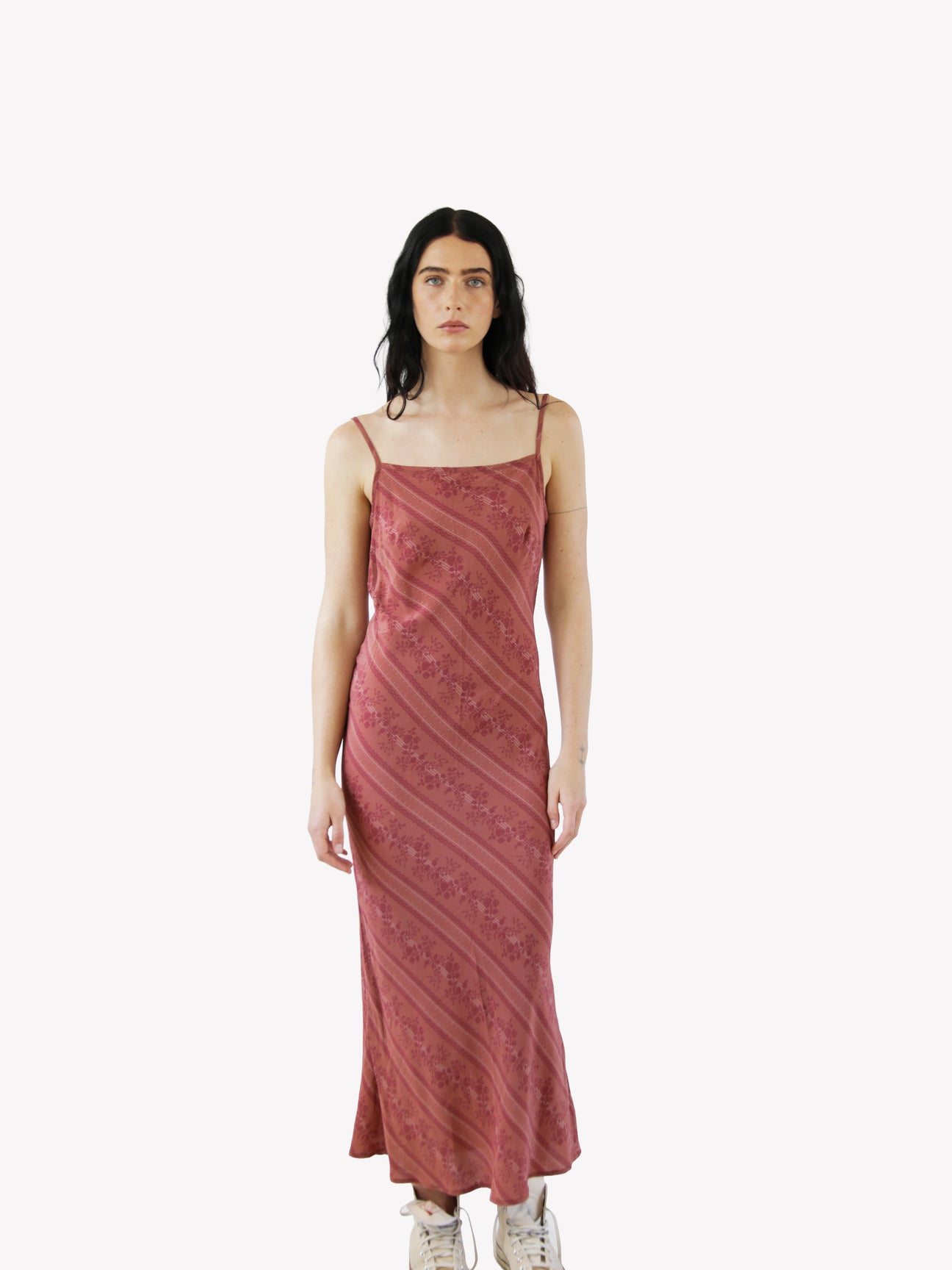 Arielle Slip Dress — Terracotta, view 3