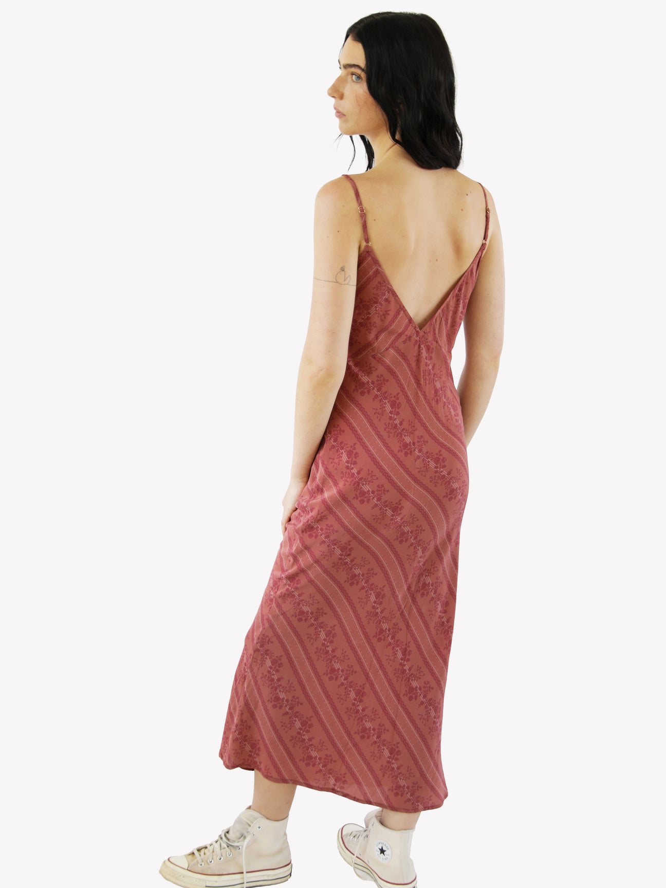 Arielle Slip Dress — Terracotta, view 4