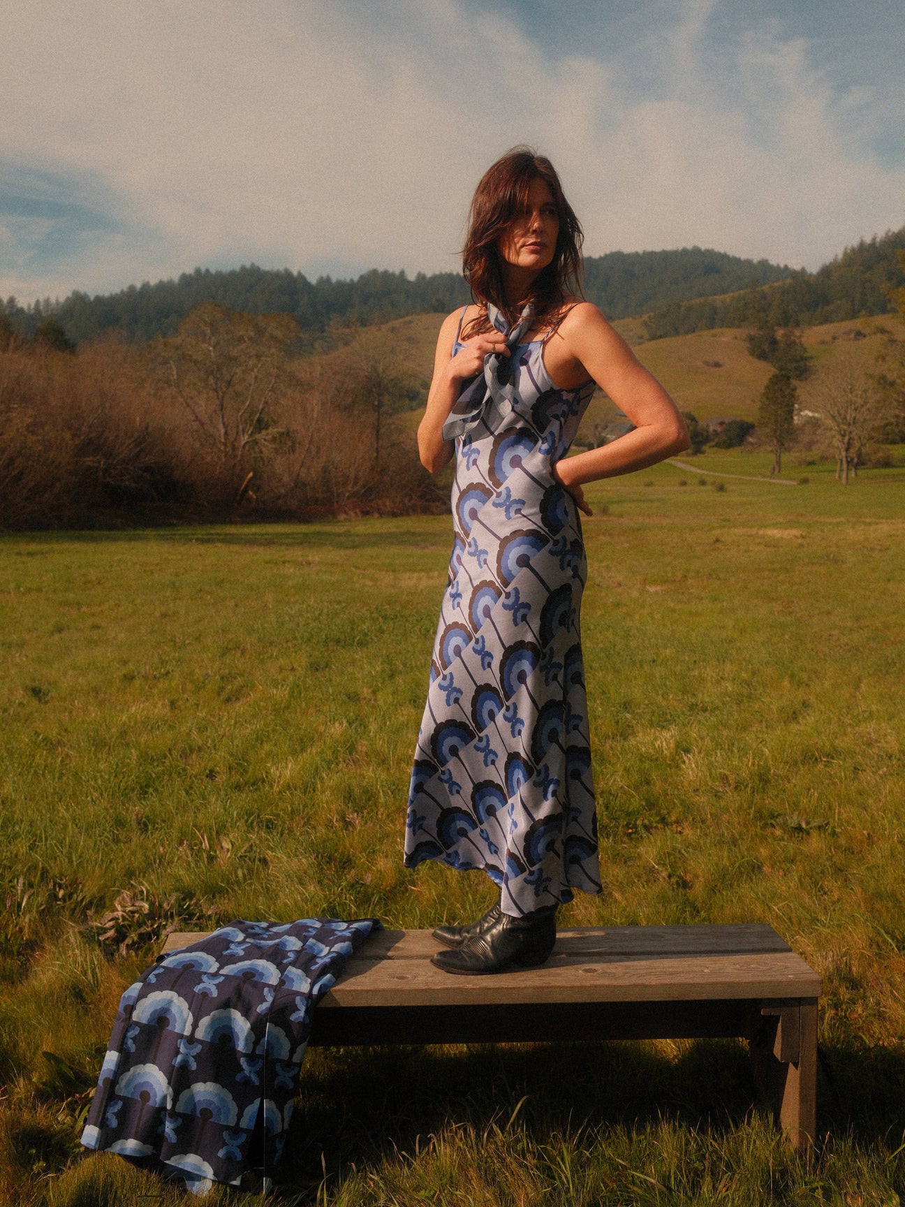 Jessie Slip Dress — Twilight Plumes, view 5