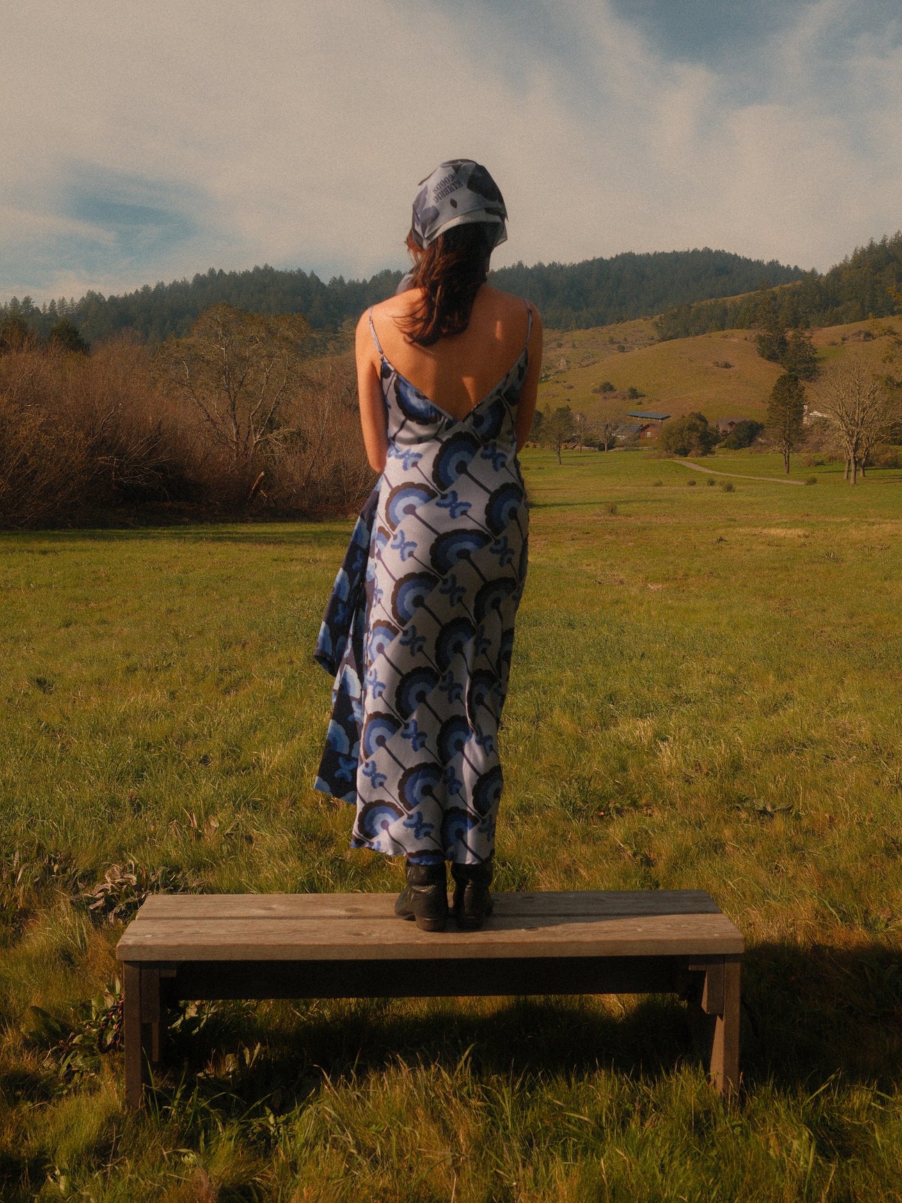 Jessie Slip Dress — Twilight Plumes, view 2