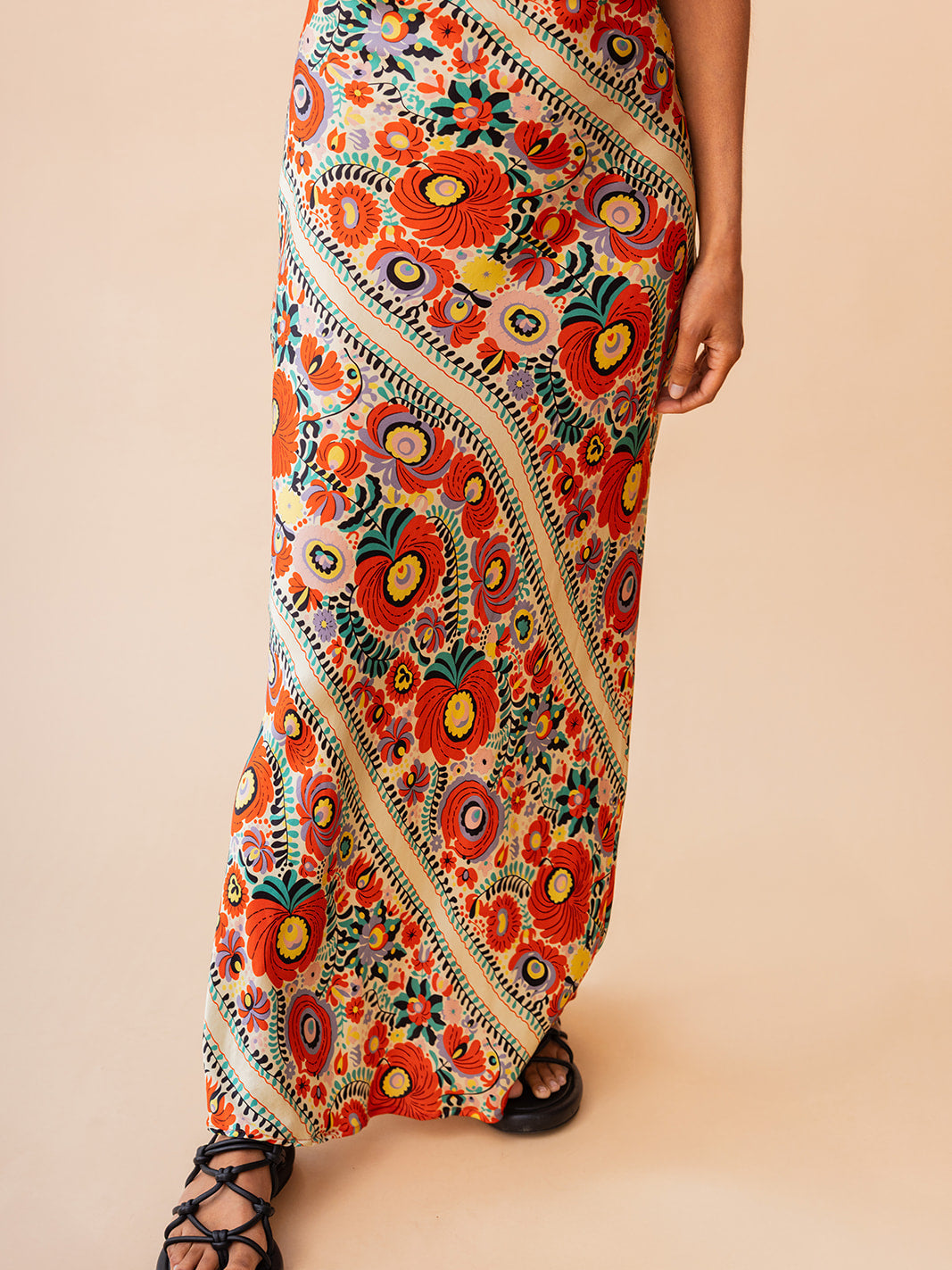Kati Bias-Cut Slip Dress – Matyó Floral — Matyó Floral, view 8
