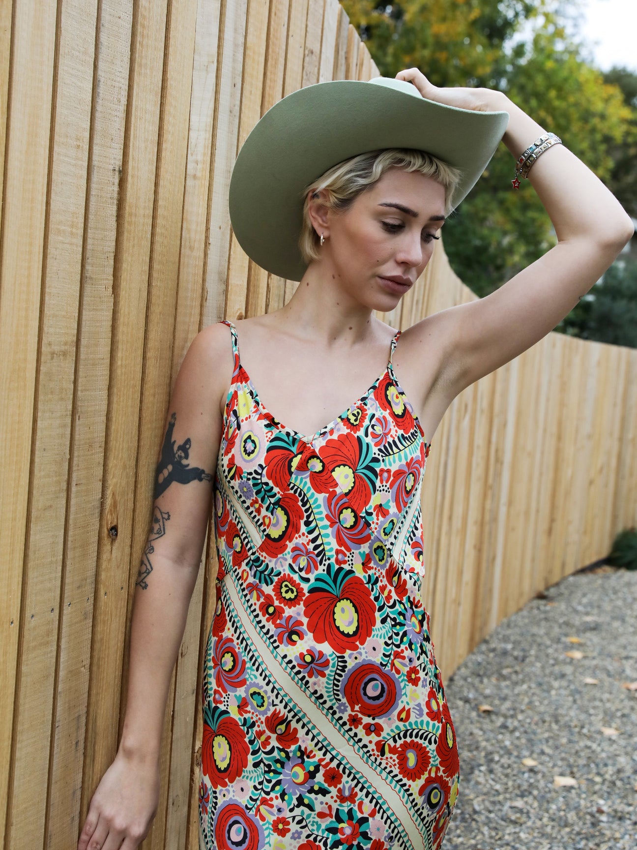 Kati Bias-Cut Slip Dress – Matyó Floral — Matyó Floral, view 5